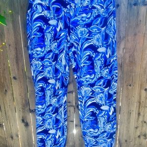 Lilly Pulitzer, beautiful blue and white swirl pants, sz 12